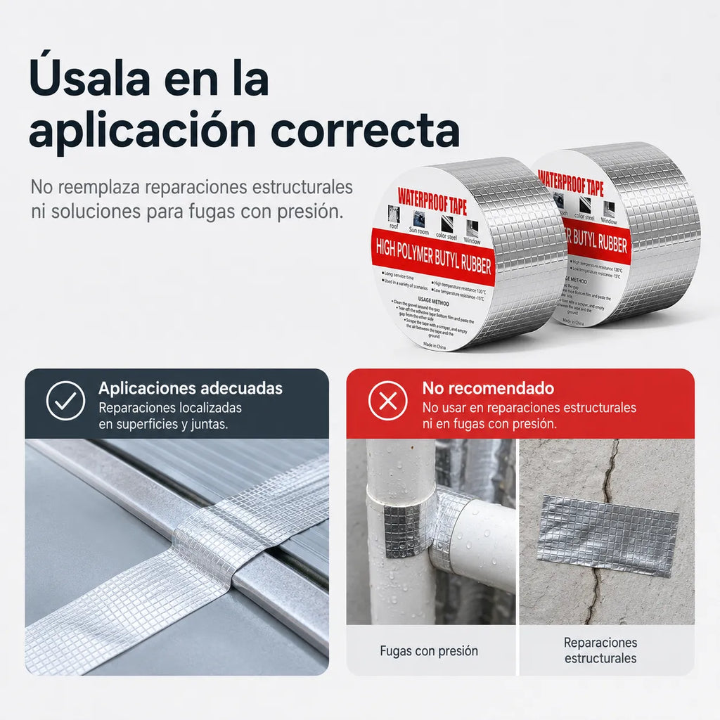 Cinta Anti Goteras Autoadhesiva 5 cm × 5 m · Pack de 2
