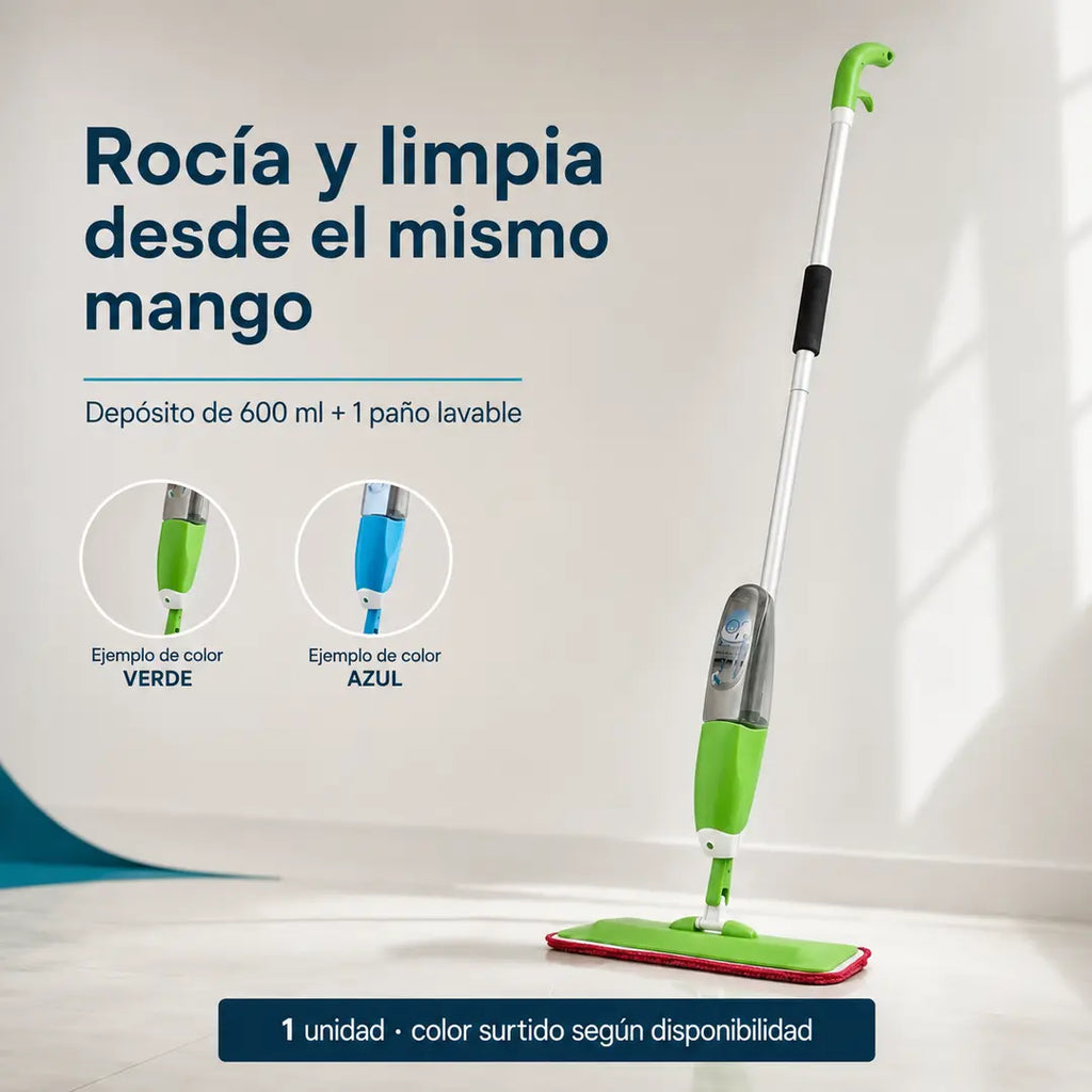 Mopa con Spray y Cabezal Giratorio 360°