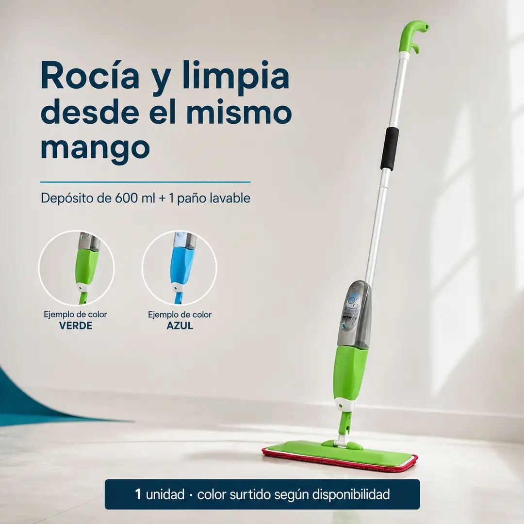 Mopa con Spray y Cabezal Giratorio 360°