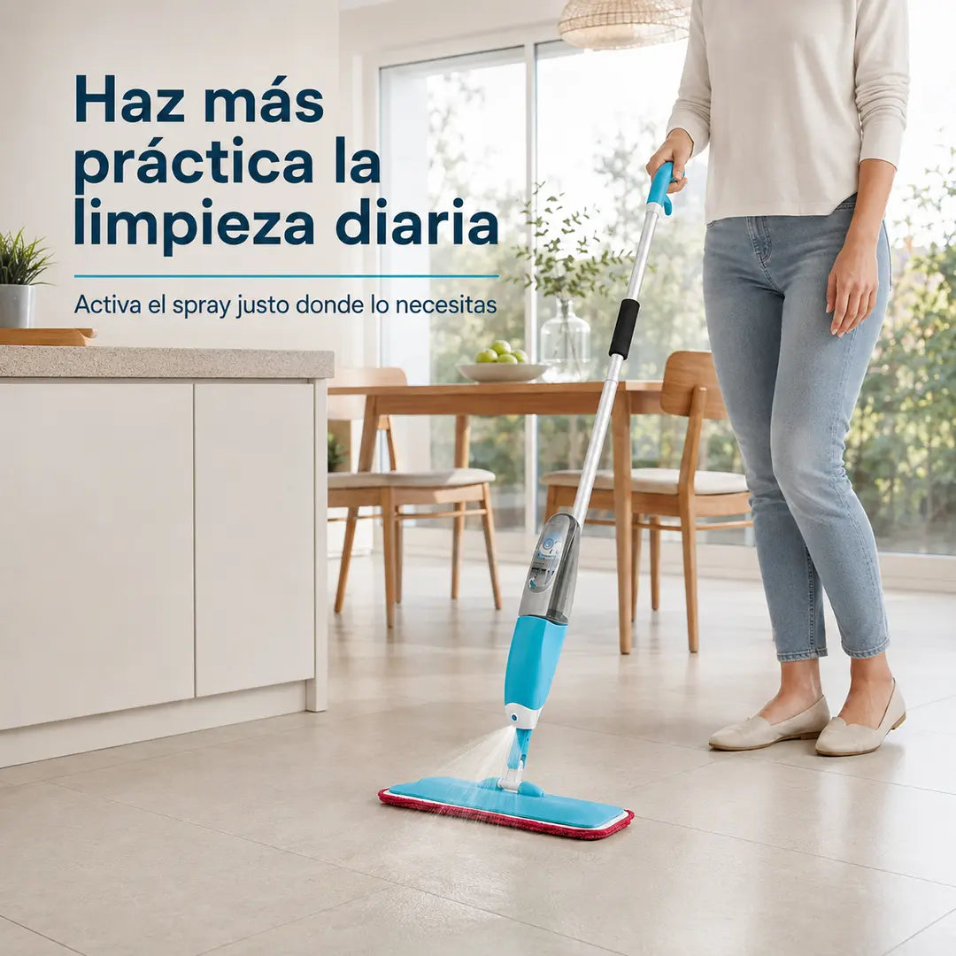 Mopa con Spray y Cabezal Giratorio 360°