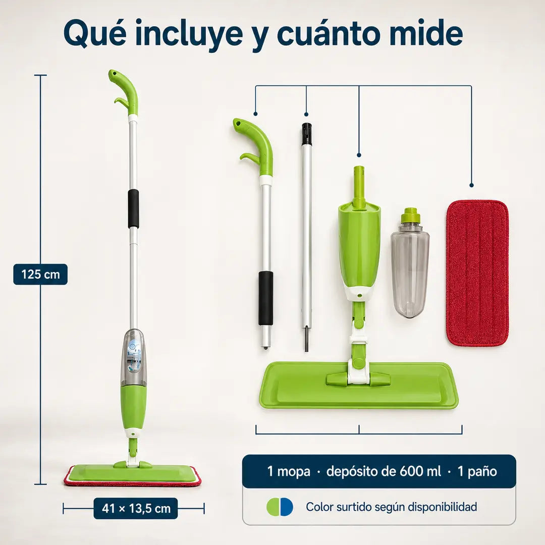 Mopa con Spray y Cabezal Giratorio 360°
