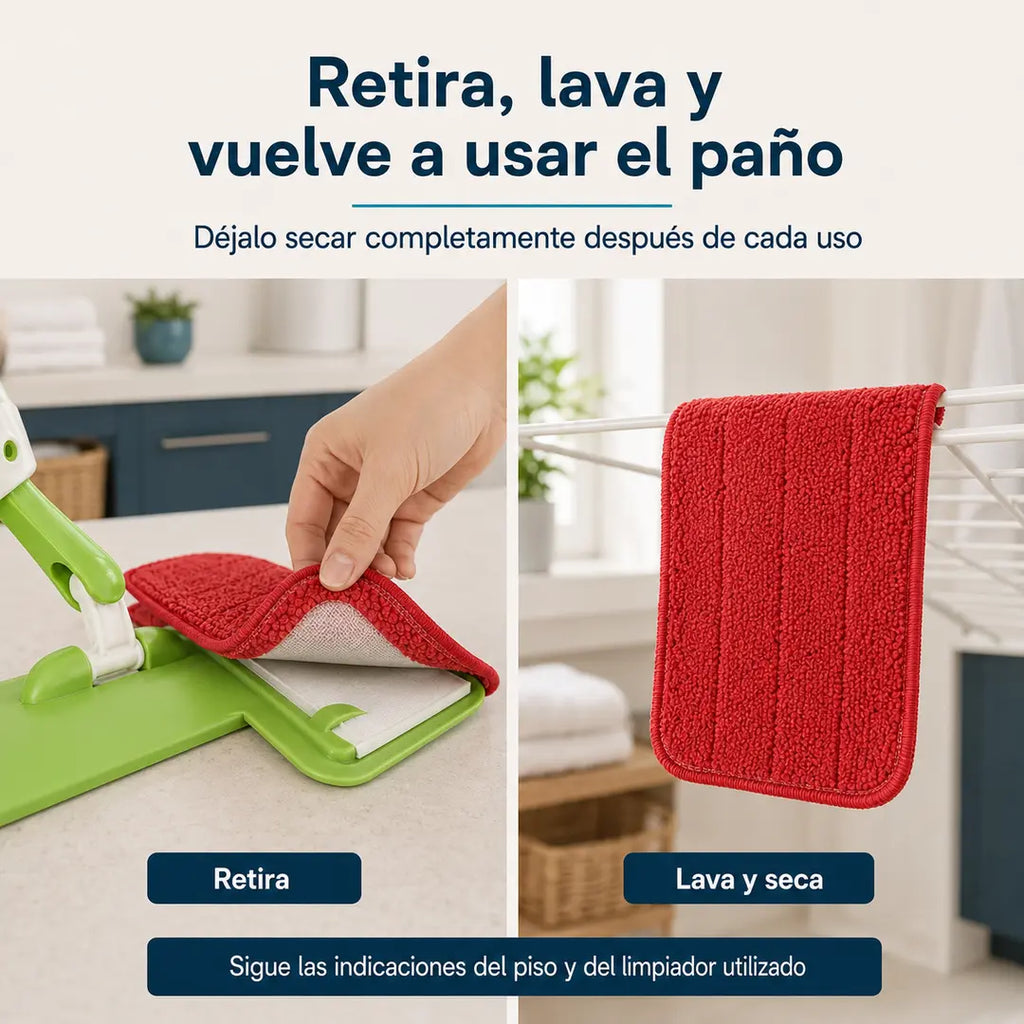 Mopa con Spray y Cabezal Giratorio 360°