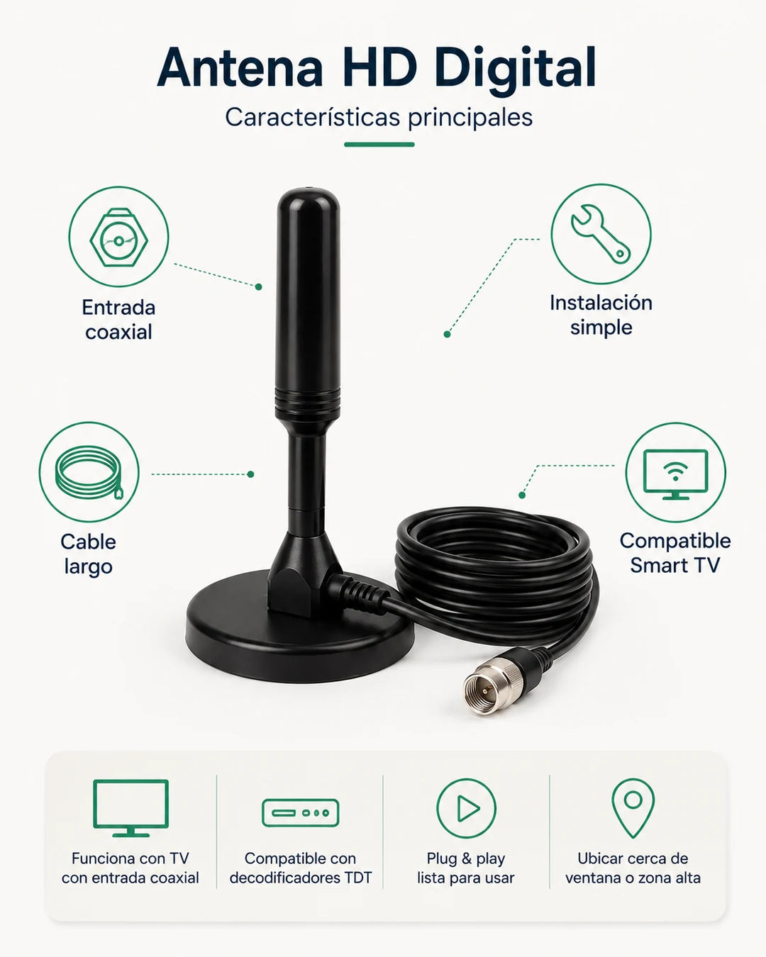 Deja de Pagar Cable — Antena HD que Capta 20+ Canales Gratis en 2 Minutos