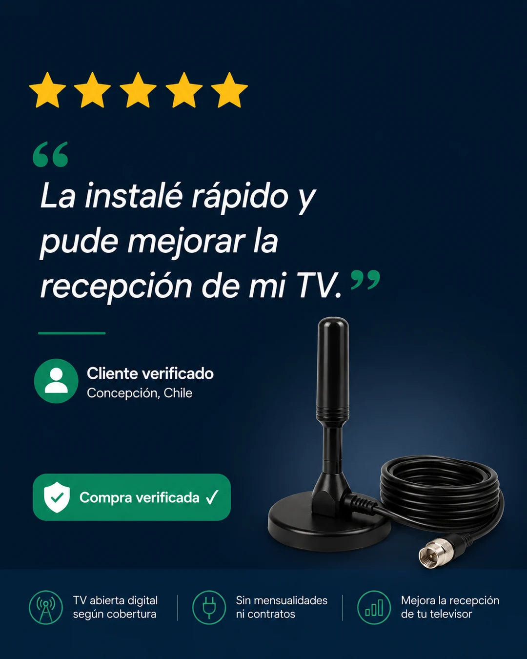 Deja de Pagar Cable — Antena HD que Capta 20+ Canales Gratis en 2 Minutos