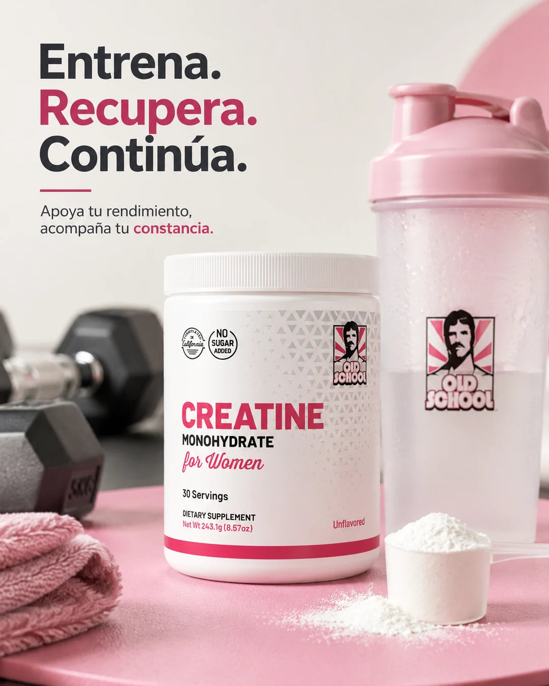 Glúteos Más Firmes y Recuperación Real — Creatina para Mujeres con Colágeno y BCAA