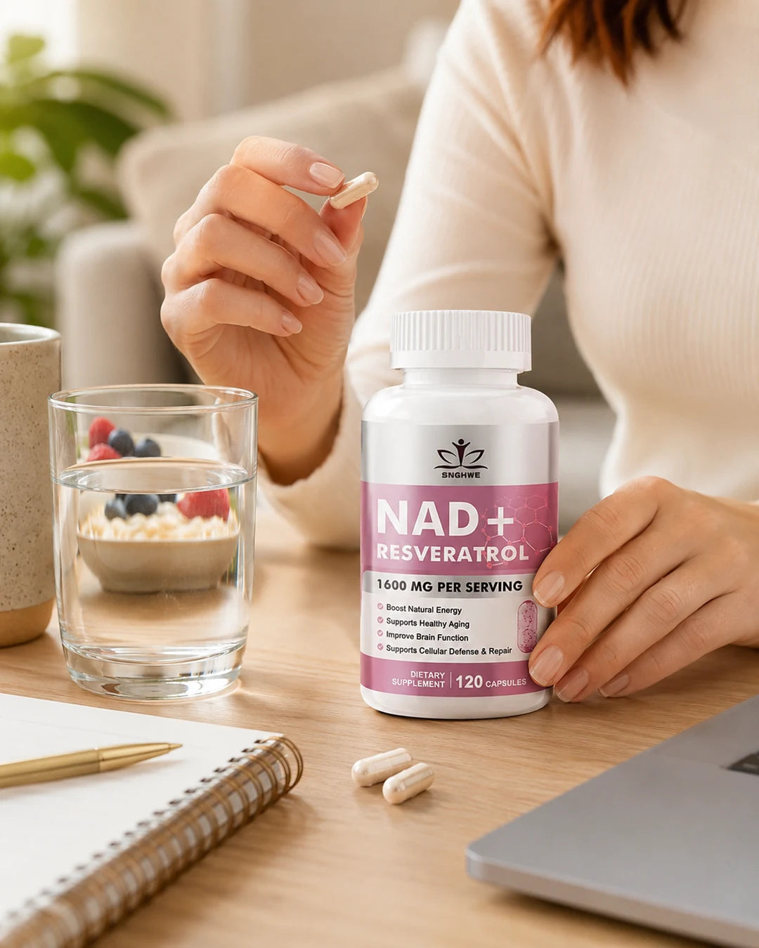 Vuelve a Sentir la Energía de Hace 10 Años — NAD+ Resveratrol Liposomal Premium